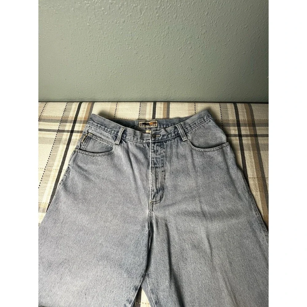 Vintage Y2K South Pole Denim Shorts Jorts Baggy Light Wash Faded Men’s Size 36